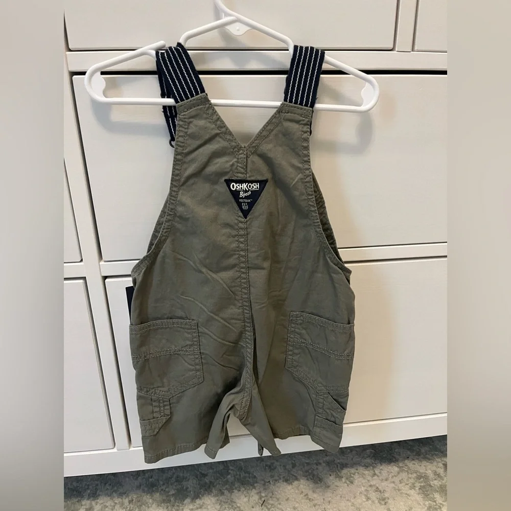 NWT OshKosh B’Gosh Overall Shorts Shortalls Forest Green